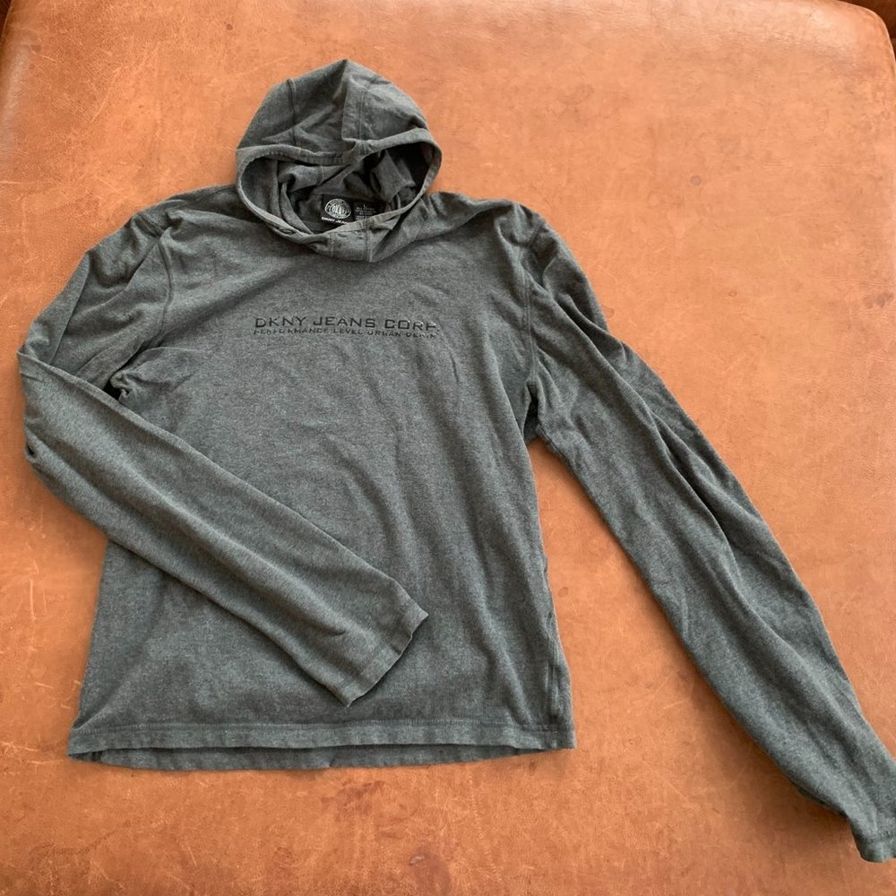 DKNY Jeans Tee, Long Sleeved, Gray, Women's Lg